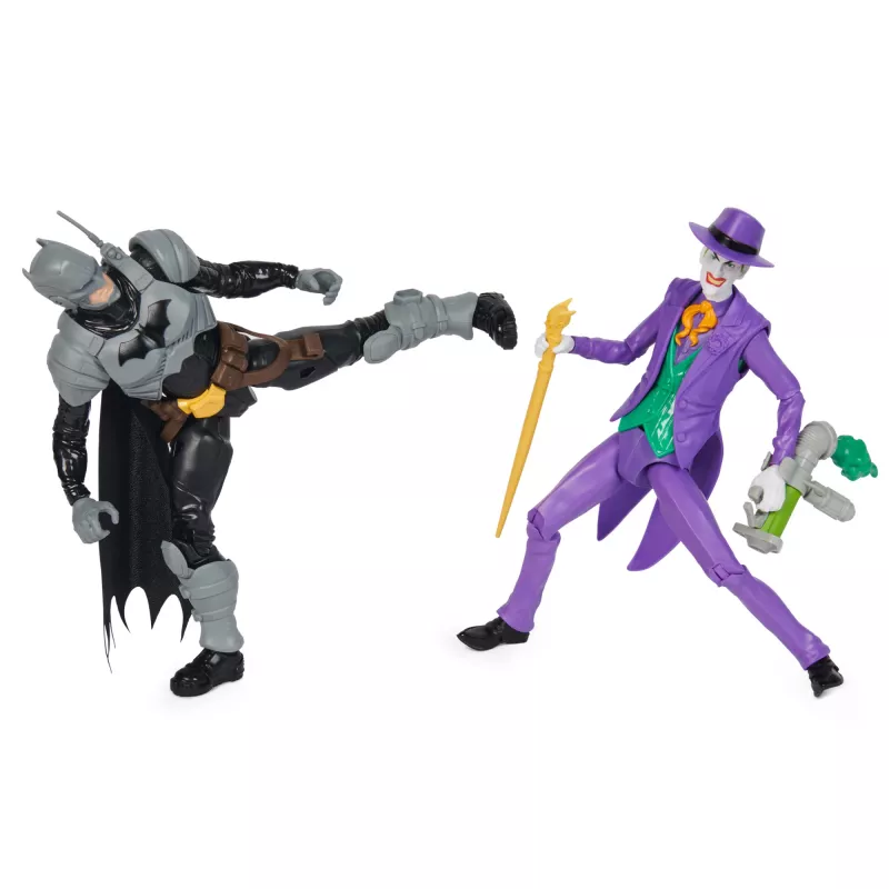 DC Comics, Batman Adventures, Batman vs The Joker sada akčných figúrok, 2 figúrky, 12 dielov výzbroje, 30,5-cm superhrdinská hračka pre chlapcov a dievčatá