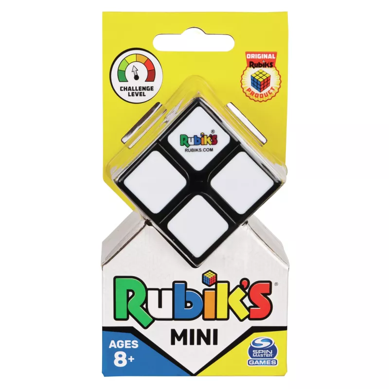 Rubik’s Mini 2x2, 2x2 klasická skladačka na zladenie farieb, vreckový formát, náročná hračka, balenie sa môže líšiť