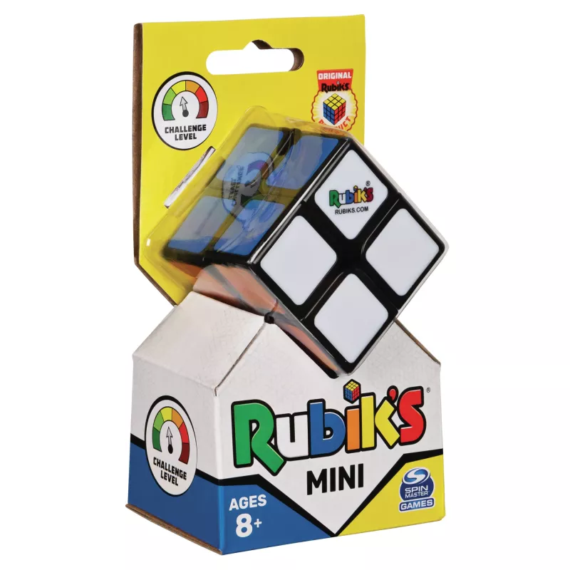 Rubik’s Mini 2x2, 2x2 klasická skladačka na zladenie farieb, vreckový formát, náročná hračka, balenie sa môže líšiť