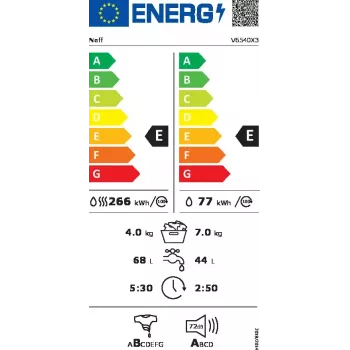 Neff V6540X3 práčka so sušičkou vstavaná s predným plnením biela