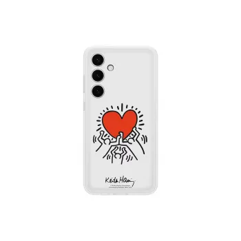 Ochranné puzdro z TPU pre Samsung Galaxy S24+ — Suit Case White, Red Transparent, pre 6,7 palca