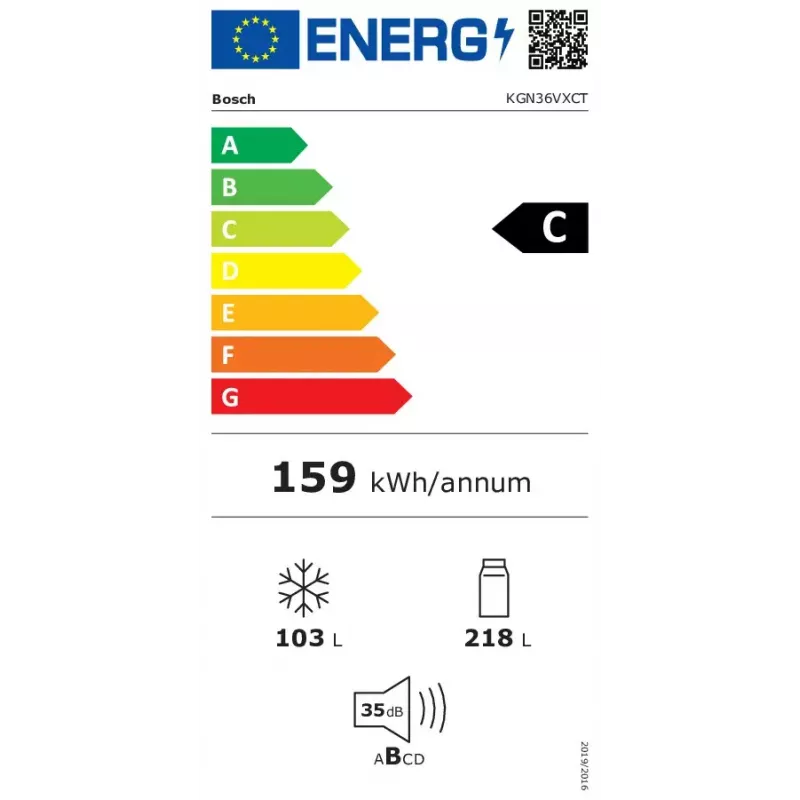 Bosch Serie 4 KGN36VXCT chladnička s mrazničkou, 321 l (218 l + 103 l), energetická trieda C, tmavá nerezová oceľ
