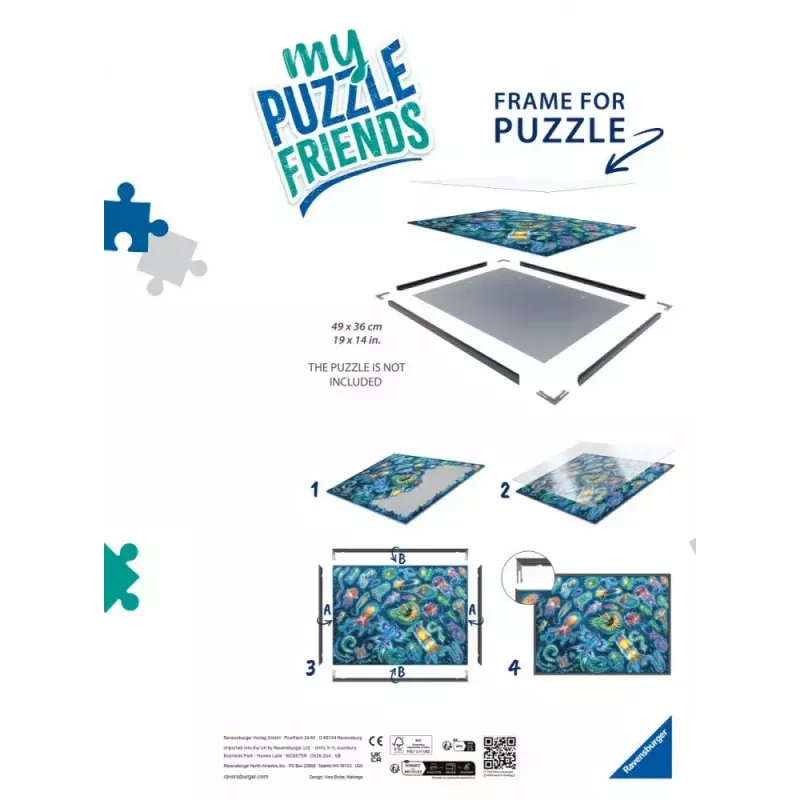 Rám na puzzle Ravensburger 17901 – čierny, pre puzzle, odporúčaný vek 12+