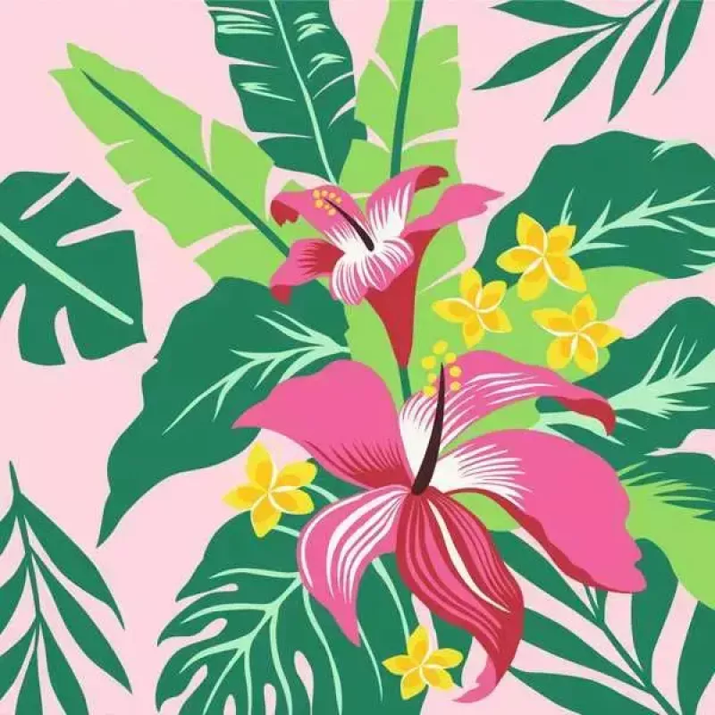 Ravensburger CreArt Tropical Plants malset, model 23728 — maľovanie podľa čísel