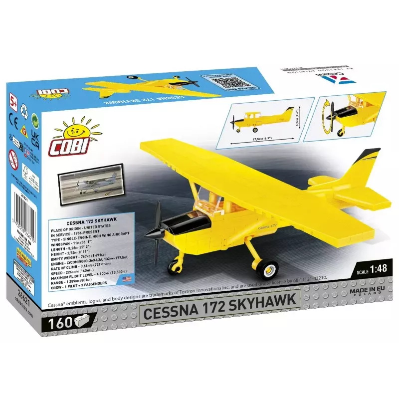 Stavebnica Cobi Cessna 172 Skyhawk žltá model 26621 – stavebnica v mierke