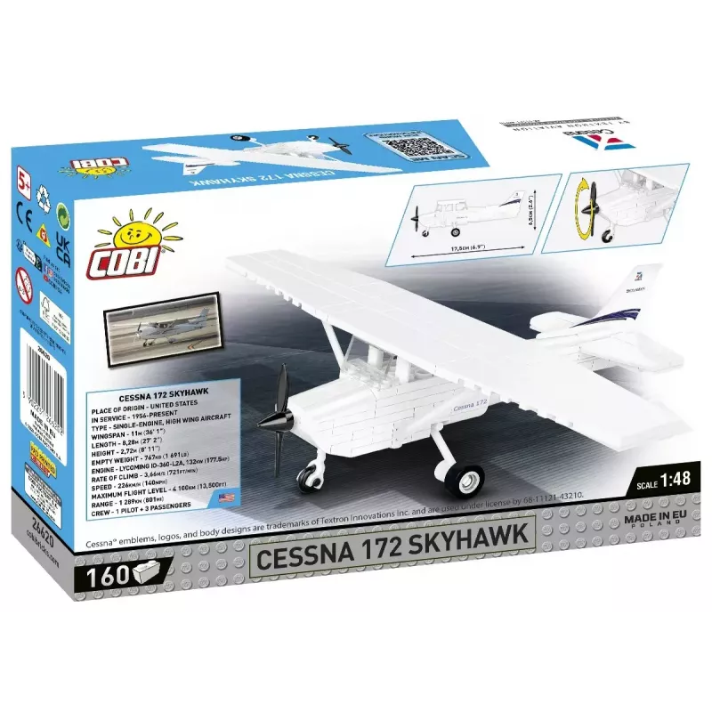 Stavebnica Cobi Cessna 172 Skyhawk biela stavebnica