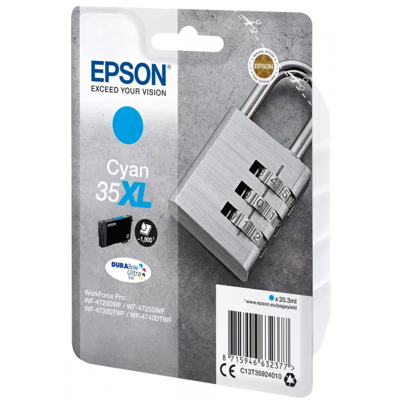 Kazeta Epson Padlock Singlepack cyan 35XL DURABrite Ultra Ink