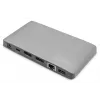 DIGITUS dokovacia stanica USB-C – 2x USB Type-C / 2x USB 3.0 10 Gbit/s / USB 3.0 5 Gbit/s / 2x DP / GbE / Micro-SD / SD / 3,5 mm – 60 W USB Power Delivery
