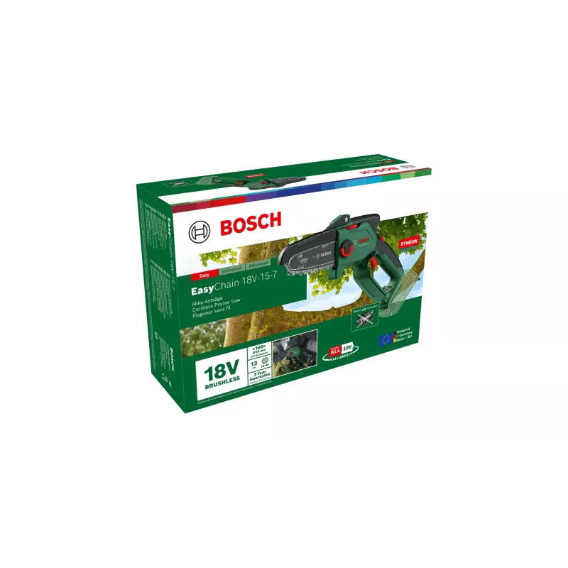 Elektrická reťazová píla Bosch EasyChain 18V-15-7, bezdrôtová ručná píla 1,3 kg