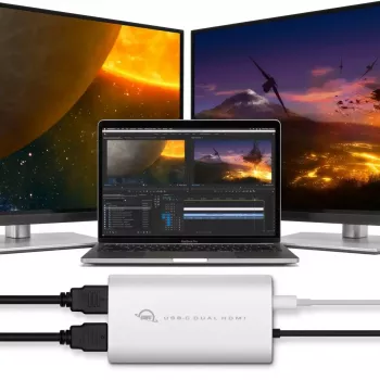 USB grafický adaptér OWC CADPDL2HDMI 3840 x 2160 pixelov strieborná