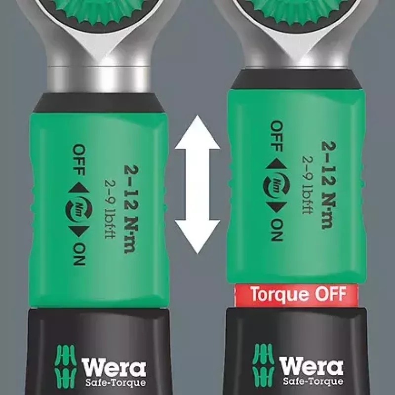 Wera 05075832001 Safe-Torque A 2 Set 1 sada momentového kľúča s račňou, 23 ks, 1/4" šesťhran, 2–12 Nm, čierna/zelená