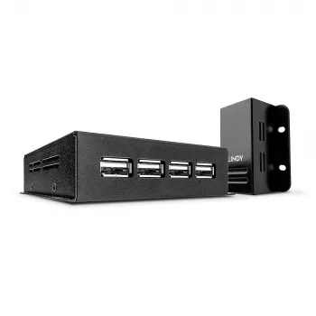 Lindy 50m 4-portový USB 2.0 Cat.6 extender, sieťový vysielač a prijímač, 50 m, 480 Mbit/s, Cat5, Cat5e, Cat6, NS1021, fosforový bronz