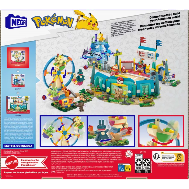 MEGA Pokémon Riesenrad-Spaß stavebnica, so 4 akčnými figúrkami (393 dielov) pre deti
