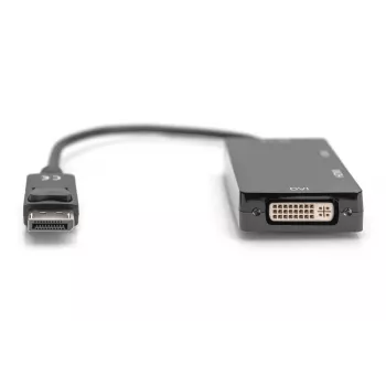 DIGITUS ASSMANN DisplayPort adaptérový kábel, DP - HDMI+DVI+VGA M-F/F/F, 20 cm 3-in-1 multimediálny kábel, CE, čierna