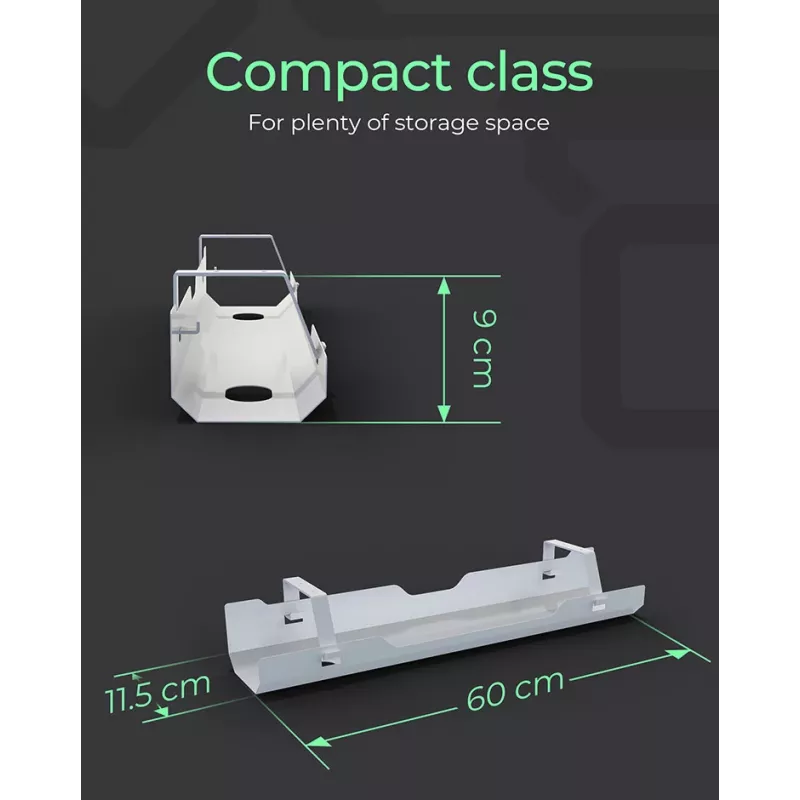 Rovná káblová lišta ICY BOX IB-EWA100W-CM biela 125 mm šírka