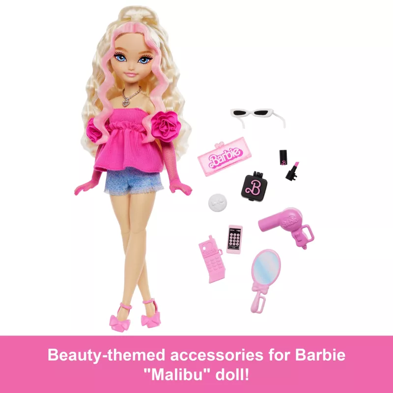 Barbie Dream Besties „Malibu“ módna bábika s 8 make-up a vlasovými doplnkami