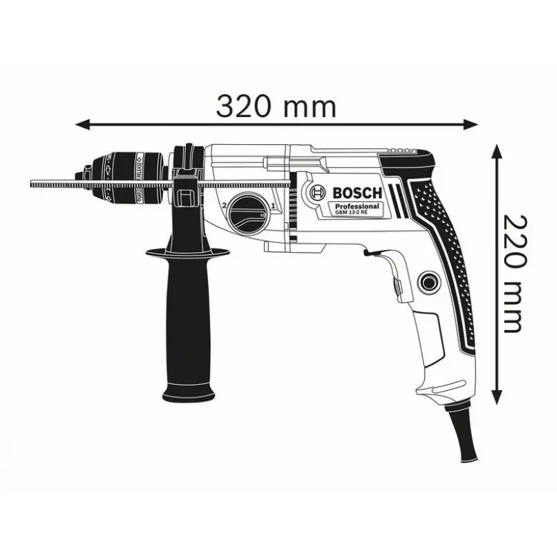 Bosch GBM 13-2 RE Professional vŕtačka, 750 W, 3000 ot./min, 39,5 Nm, rýchloupínacie skľučovadlo, modrá