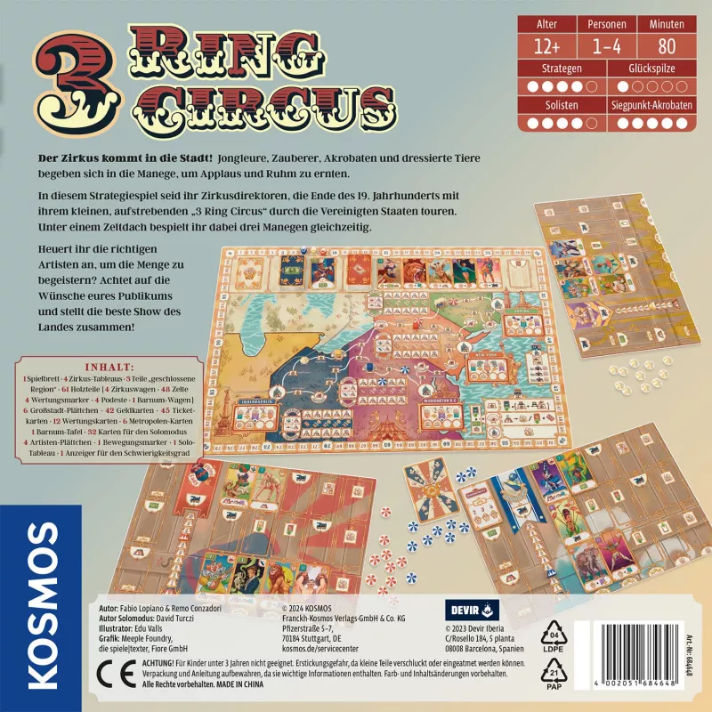 Kosmos 3 Ring Circus 80 min spoločenská hra stratégia