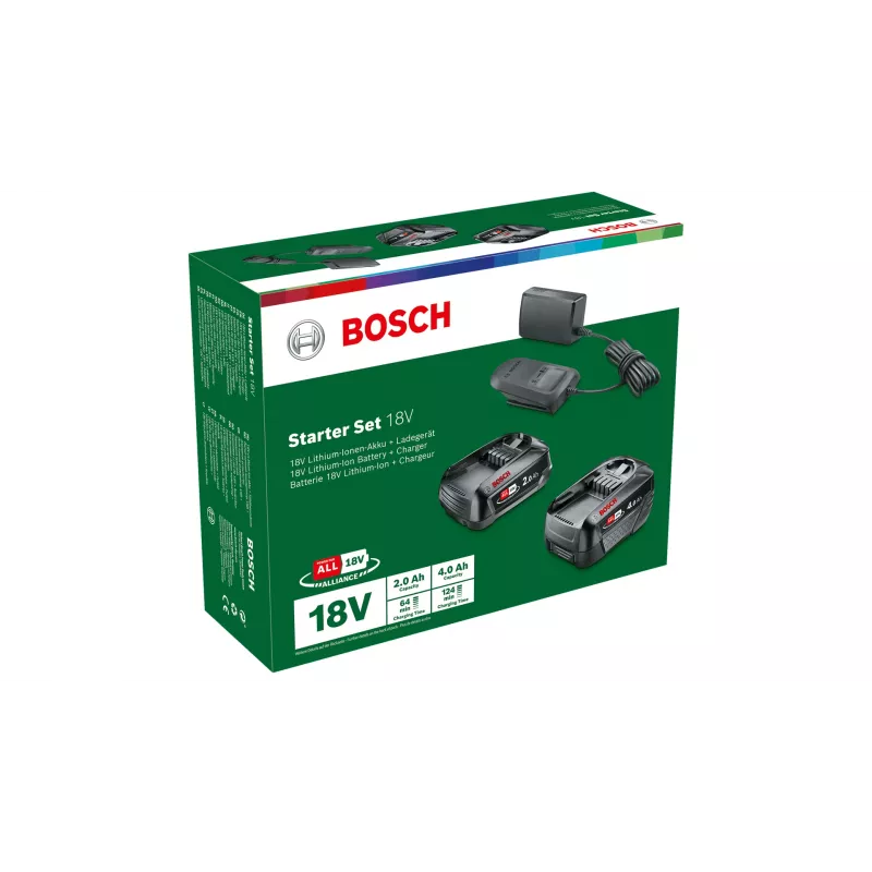 Bosch štartovacia sada 18V - 2 x batéria (2,0 Ah + 4,0 Ah) sada batérie a nabíjačky