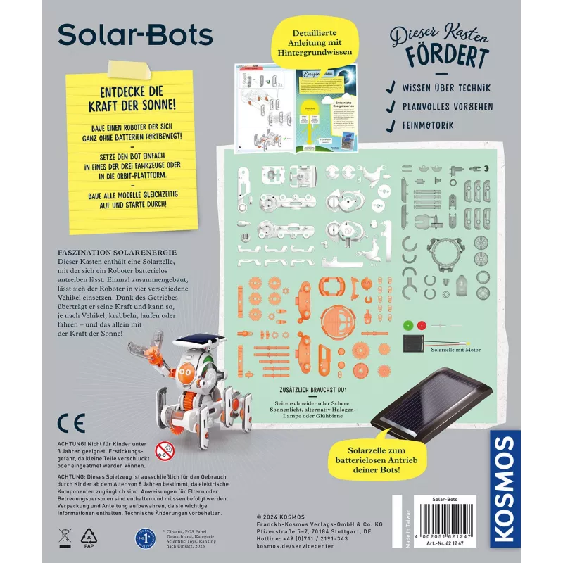 Kosmos Solar Bots, experimentálna súprava, obnoviteľná energia, 8 rokov