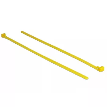 Odnímateľná káblová spona DELOCK 18761 — nylon, 300 mm x 7,6 mm, žltá, 100 ks