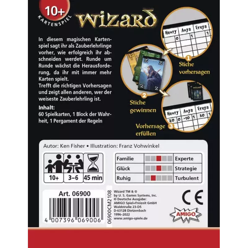 Kartová hra AMIGO Wizard (model 06900) — strategická hra pre rodinu, 10+ rokov, 45 min.