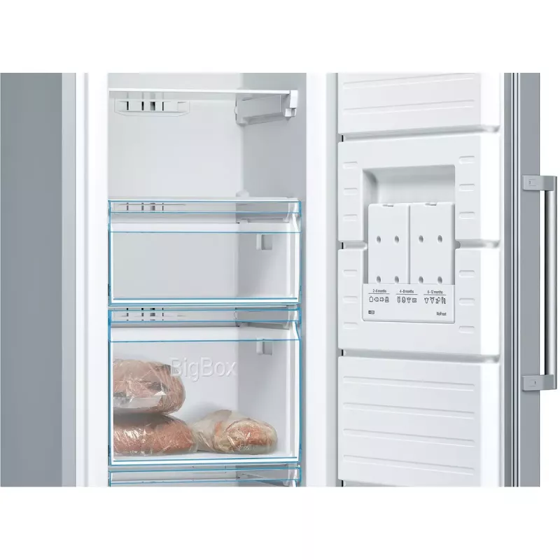 Mraznička Bosch Serie 4 GSN36VLEP — 242 l, NoFrost, trieda E, 39 dB, nerez