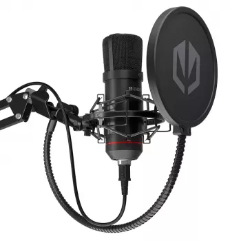 PC mikrofón ENDORFY Solum — káblový USB-C mikrofón s kardioidnou charakteristikou, 16 bit/48 kHz, 18 – 21 000 Hz, stolový stojan, 2,9 m kábel, výstup na slúchadlá, pop filter
