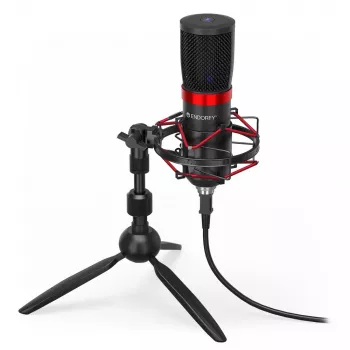 PC mikrofón ENDORFY Solum Streaming T — USB kábel, 24-bit/48 kHz, 18 – 21 000 Hz, stolový stojan, výstup na slúchadlá, čierny