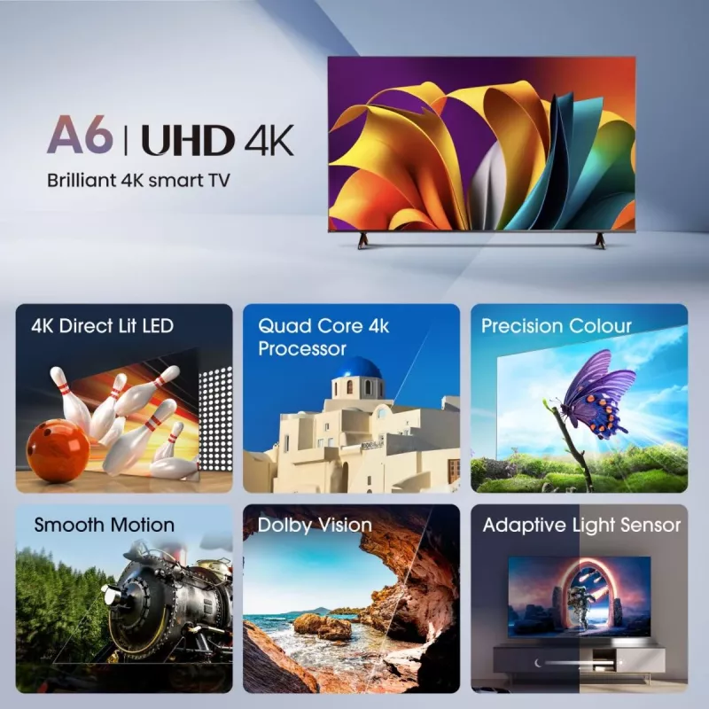 Hisense 75E6NT 190,5 cm (75 palcov) 4K Ultra HD Smart TV Wi-Fi čierny 350 cd/m²