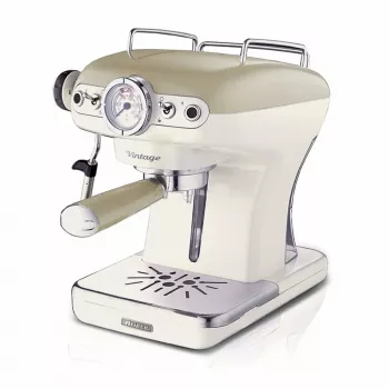 Ariete 1389 Vintage espresovač - espresovač na mletú kávu alebo ESE pody, v pastelovo béžovej farbe
