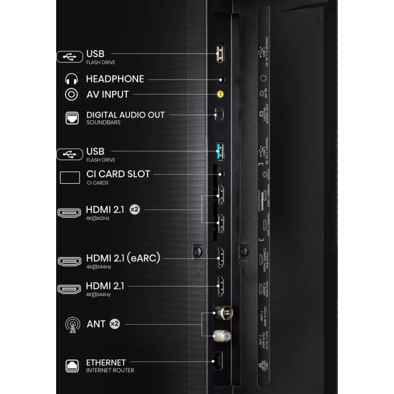 Hisense 85UXNQ QLED televízor 4K Ultra HD 215 cm (85 palcov), 120 Hz, AMD FreeSync, trojitý tuner, čierny