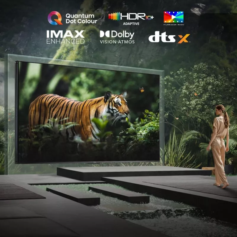 Hisense 85UXNQ QLED televízor 4K Ultra HD 215 cm (85 palcov), 120 Hz, AMD FreeSync, trojitý tuner, čierny