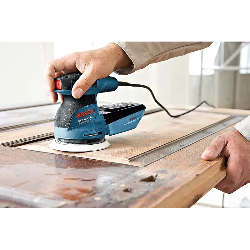 Bosch GEX 125-1 AE Professional excentrická brúska, 250 W, 125 mm, 12000 ot./min, kmit 2,5 mm, s kufríkom, modro-čierna