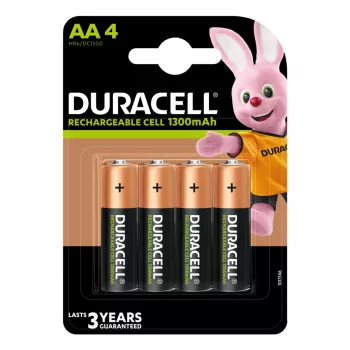 Duracell 4 LR06 1300mAh nabíjateľná batéria nikel-metalhydrid (NiMH)