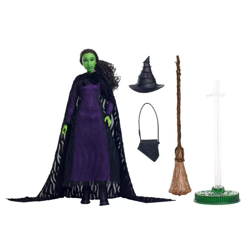 Zberateľská bábika MATTEL Wicked Deluxe Elphaba HXY38 – postava, pohyblivá, detailný kostým