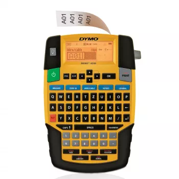 DYMO RHINO 4200 priemyselná tlačiareň etikiet | QWERTZ klávesnica a čas šetriace klávesové skratky | Robustná tlačiareň etikiet pre staveniská a náročné etiketovanie