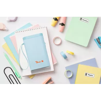 Peach PE110 tlačiareň etikiet, priama termotlač, Bluetooth, integrovaná batéria, modrá