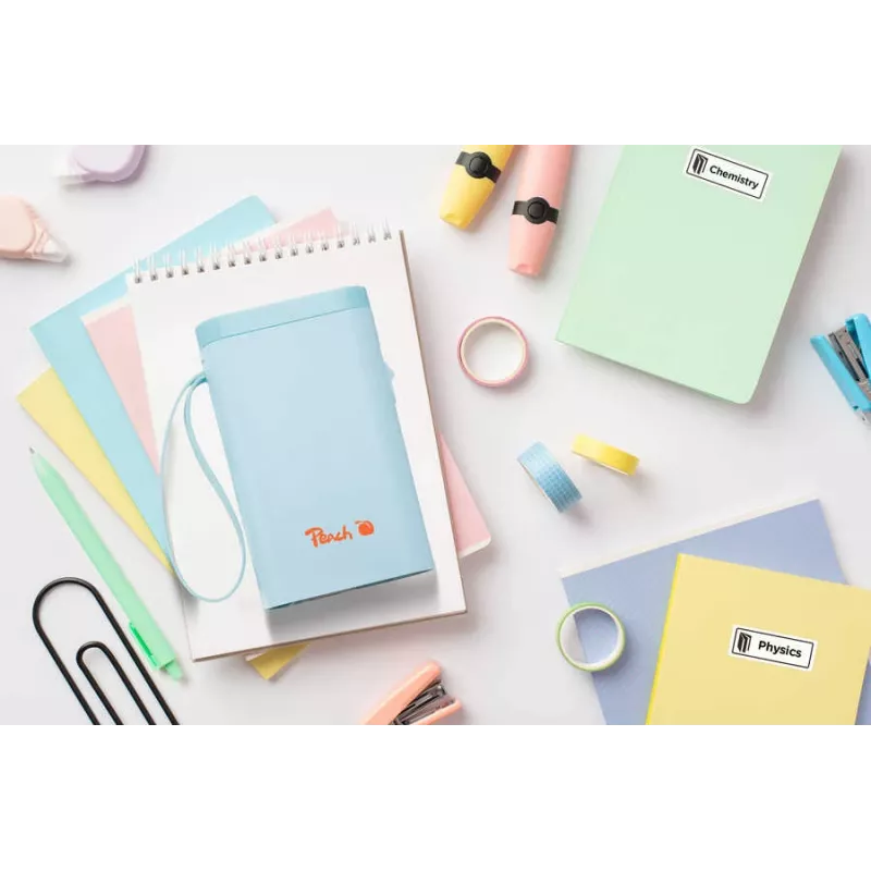 Peach PE110 tlačiareň etikiet, priama termotlač, Bluetooth, integrovaná batéria, modrá