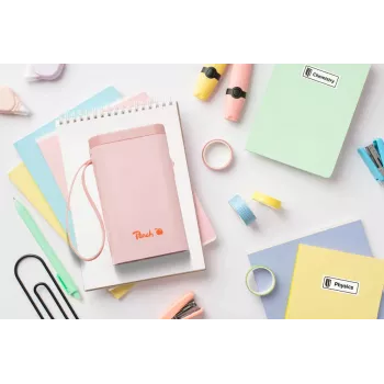 Peach PE110 tlačiareň etikiet, priama termotlač, Bluetooth, integrovaná batéria, ružová