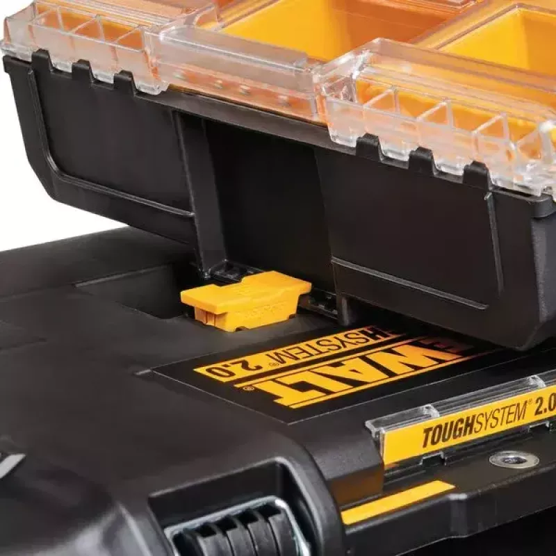Box na náradie DeWALT ToughSystem 2.0 čierny transparentný žltý 6 priehradiek