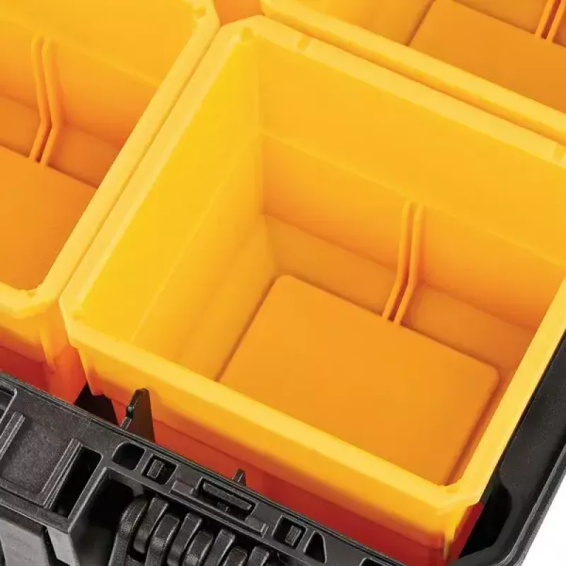 Box na náradie DeWALT ToughSystem 2.0 čierny transparentný žltý 6 priehradiek