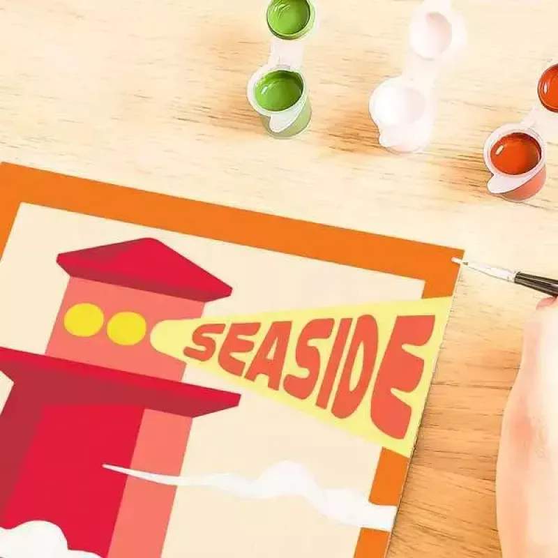 Maľovacia sada Ravensburger CreArt – Leuchtturm am Meer, kreatívne maľovanie podľa čísel