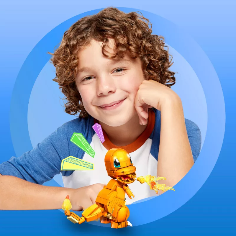MEGA Pokémon Build & Show Charmander stavebnica, 10 cm vysoká,