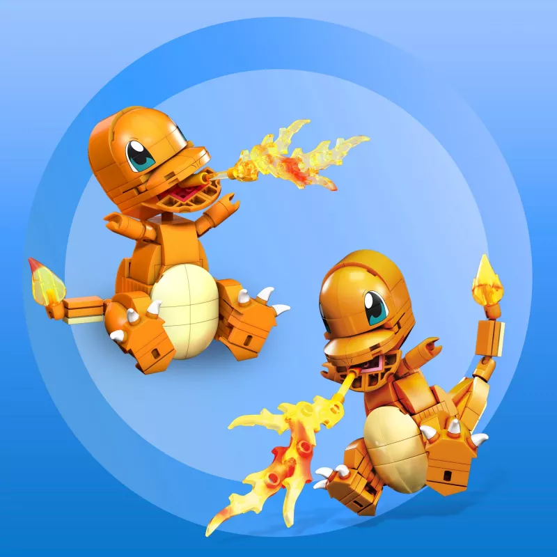 MEGA Pokémon Build & Show Charmander stavebnica, 10 cm vysoká,