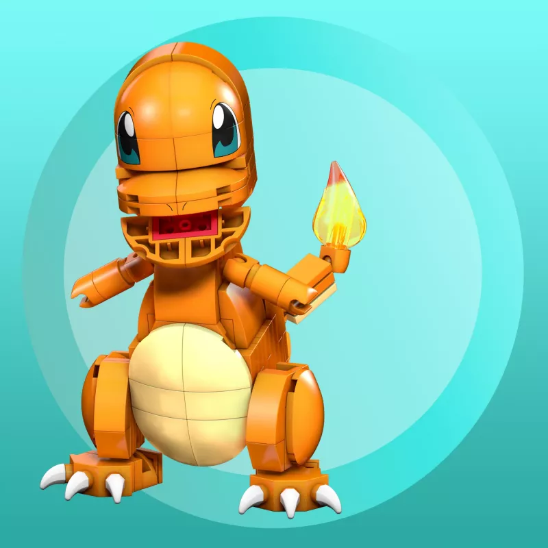 MEGA Pokémon Build & Show Charmander stavebnica, 10 cm vysoká,