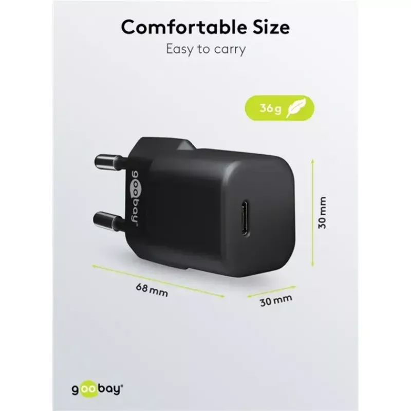 GOOBAY nabíjačka 64574 30W USB‑C PD na Apple Lightning kábel 1 m, čierna