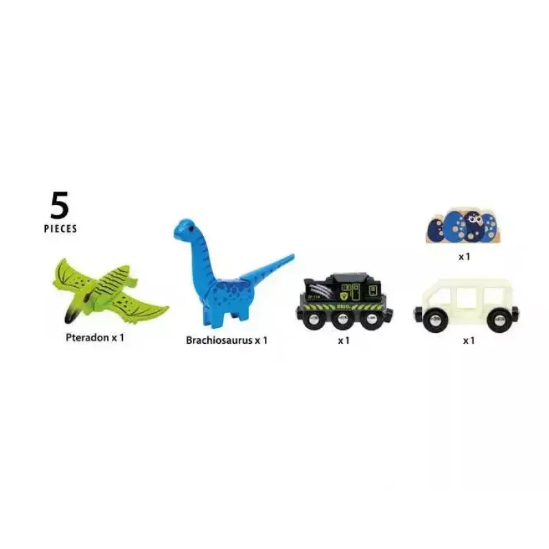 Vlak BRIO Dinosaur Battery Train Multicolour Wood 3+
