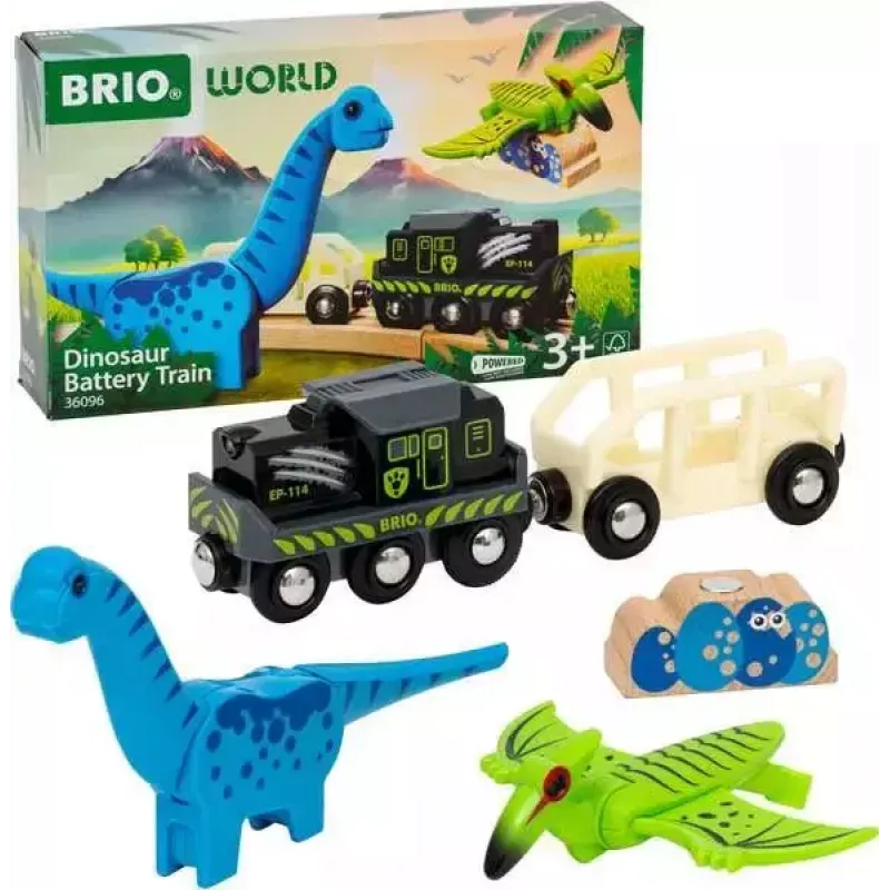 Vlak BRIO Dinosaur Battery Train Multicolour Wood 3+