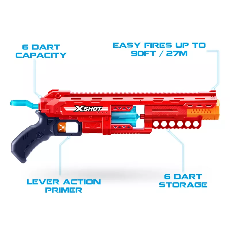 ZURU XSHOT Excel 36675 Caliber blaster na šípky, dosah 27 m